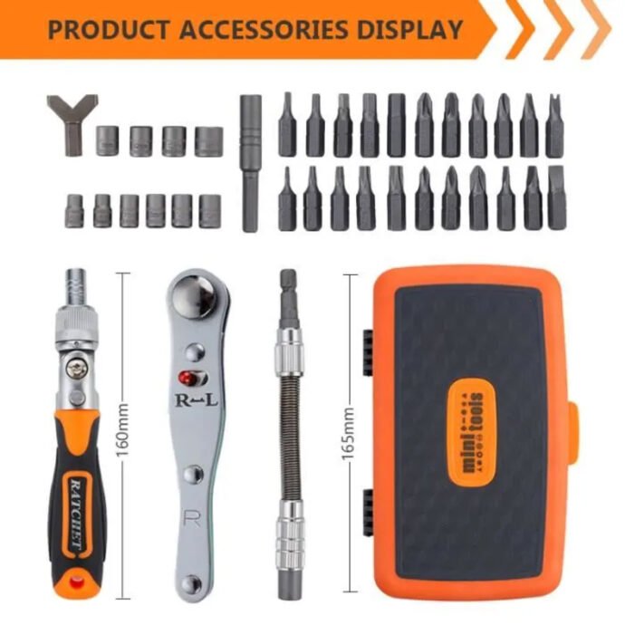 ⁦Caisse A Outils 38 Pièces Avec Cliquet⁩ - الصورة ⁦2⁩